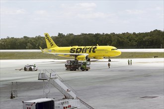 Spirit Airlines Airbus A320 plane at Cancun airport