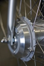 Close up of hub and spokes