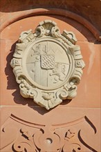 Franconian historical coat of arms on the king's column built in 1883