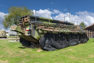 Exhibition of the BAC Gillois Travure bridge laying tank at the Musee de l'Abri