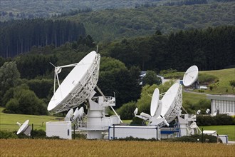 Satellite dishes of the Belgium Telecommunication Centre at Lessive