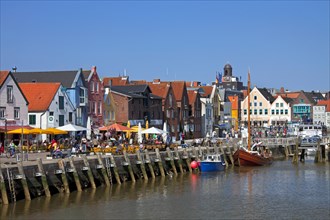 The fishing port of the town Husum along the North Sea