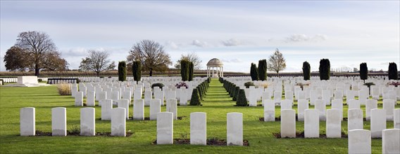 Bedford House cemetery with graves of First World War British Empire soldiers at Zillebeke near Ypres