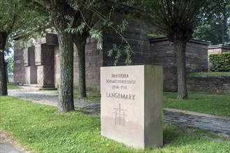 Entrance of the First World War One military cemetery Deutscher Soldatenfriedhof Langemark