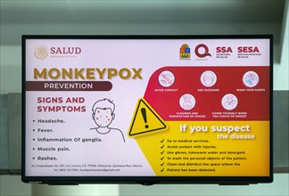 Electronic display information health advisory notice about MonkeyPox