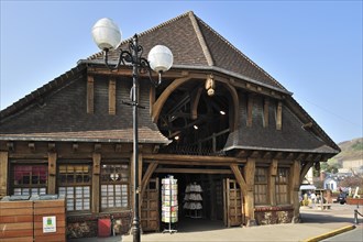 The old timber-frame market hall at Etretat