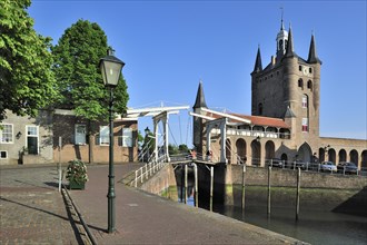 Drawbridge and the Zuidhavenpoort at the old harbour in Zierikzee