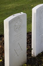 Jewish grave showing Star of David at the Hooge Crater Cemetery