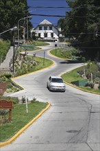Famous zigzag street in the city San Carlos de Bariloche