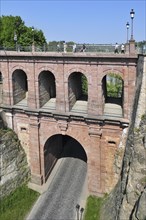 The viaduct Schloss Erbaut Bruecke at Luxembourg