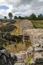 Defensive walls San Cibrao de Las hill fort Castro Culture archeological site