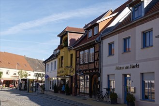 Half-timbered houses in the street Am Markt in Seehausen