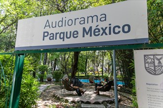 Audiorama quiet meditative area in Parque Mexico