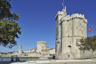 The medieval towers tour de la Chaine and tour Saint-Nicolas in the old harbour