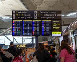 Flight departures information electric noticeboard