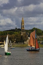 Parade of old sailboats in the Rade de Brest