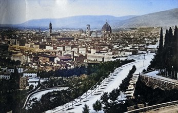 Viale dei Colli and panorama of the city of Florence