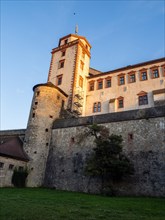 Tower of Marienberg Fortress in the evening light
