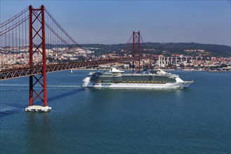 Cruise ship underway on the River Tagus