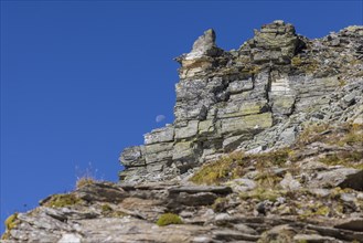 Rock formation in the Alps