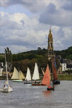 Parade of old sailboats in the Rade de Brest