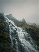 (Capra) waterfall on the Transfagarasan winding route of Carpathian mountains, Romania. Wonderful