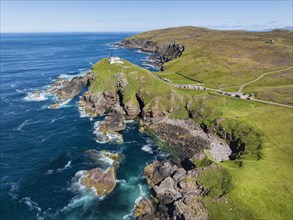 Aerial view of the lighthouse at Stoer Head