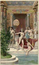 Cleopatra and her servants naked in the palace
