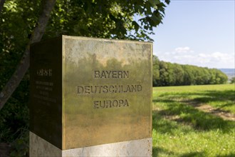 Monument next to the Constitution Column near Gaibach with the inscription Bavaria