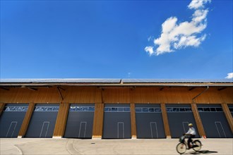 Warehouse with solar panels