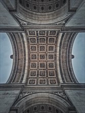 Closeup view underneath triumphal Arch