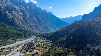 Aerial view of Valbona valley