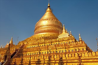 Magnificent temple with golden dome