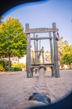 Children's playground with sand