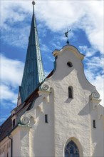 Church tower and baroque gable