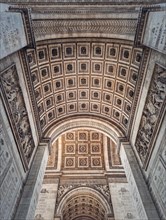 View underneath triumphal Arch in Paris