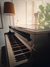 Vintage piano in a cozy room