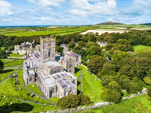 St Davids Cathedral from a drone