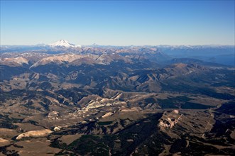 Aerial view of the Patagonian Mountains with Cerro Tronador