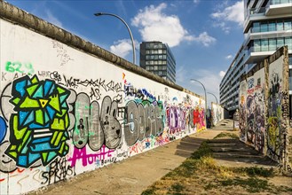 East Side Gallery with remains of the Berlin Wall in Berlin
