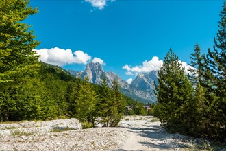 Trail in the Valbona valley trekking to Theth
