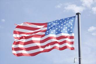 Flag of the USA waving in the wind