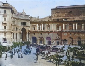 Street scene at Galeria Umberto in 1885 in Naples