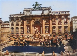 The Trevi Fountain in Rome c. 1860