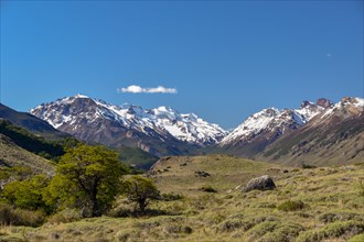 Snow-capped peaks and wild nature near El Chalten