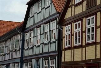 Facades of half-timbered houses in Hitzacker