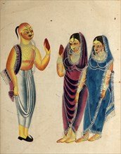 Vaishnava devotee with two woman