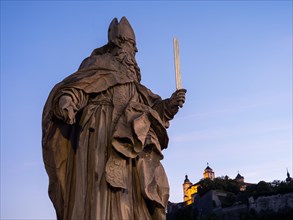 Sculpture Saint Burkardus holding a sword