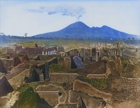 The excavations at the ruined site of Pompeii in 1880