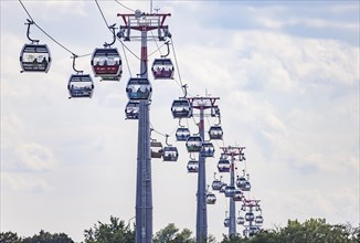 Cable car Mannheim. During the Federal Horticultural Show BUGA23